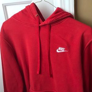 Mens red authentic Nike hoodie